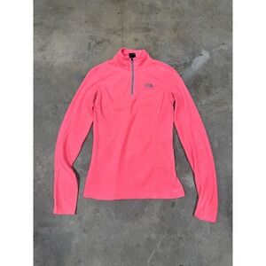 The North Face TKA 100 Pink Fleece Quarter Zip Pullover Womens Small Mock Neck